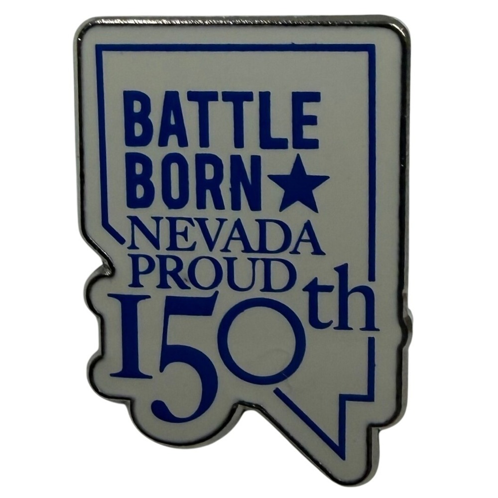 Nevada 150th Anniversary Battle Born Nevada Proud Enamel Lapel Pin Blue White
